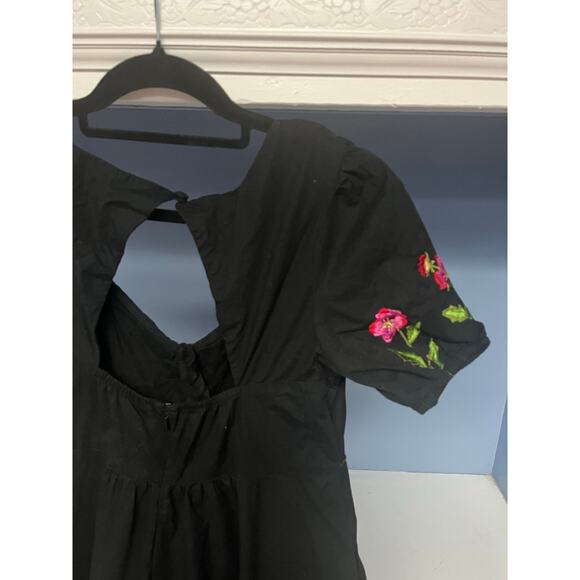 Wayward Fancies eShakti Sz M/L Black Maxi Dress Cottage Dark Fairy Whimsigoth - Picture 4 of 10